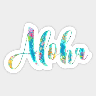 Aloha, Pineapples+Floral Collage Sticker